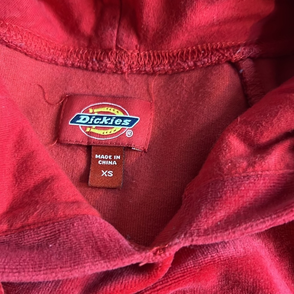 DICKIES WOMEN'S Velour Hoodie Red XS - Picture 3 of 11